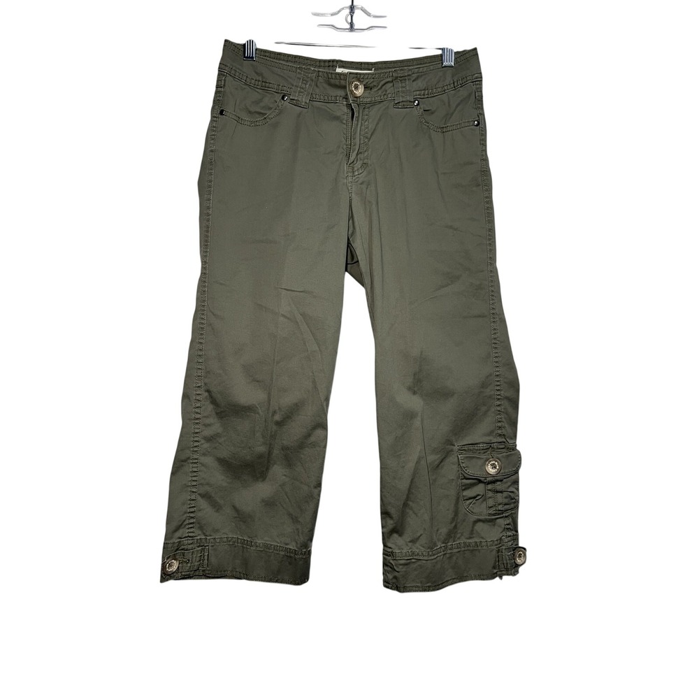 Christopher Blue Womens 4 Olive Green Stretch Crop Cargo‎ Pants Utility Gorpcore